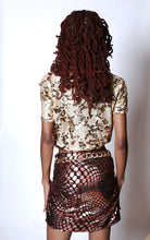 Load image into Gallery viewer, Optical Illusion Copper Mini Skirt
