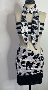 Cow Print Ruffle Skirt