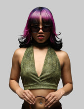 Load image into Gallery viewer, Green Sparkle Halter Top