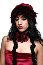 Load image into Gallery viewer, Red Faux Fur Pillbox Hat