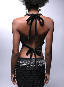 Silver Halter Top
