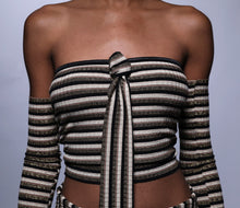 Load image into Gallery viewer, Striped Tube Top and Tie