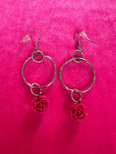 Load image into Gallery viewer, Pink Floral Earrings