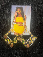 Load image into Gallery viewer, Large Golden Foil &amp; Sequin Earrings