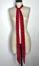 Load image into Gallery viewer, Long Red Mesh Scarf with Hearts