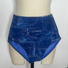 Load image into Gallery viewer, Faux Denim Swim Bottoms