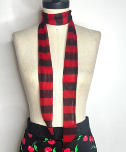 Red and Black Mesh Scarf