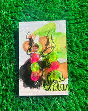 Load image into Gallery viewer, Green &amp; Pink Princess Earrings