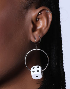 Dice Hoop Earrings