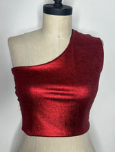 Load image into Gallery viewer, Red One Shoulder Crop Top