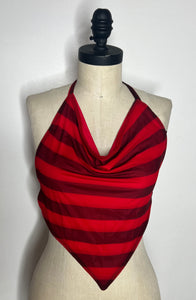 Red Striped Halter Top