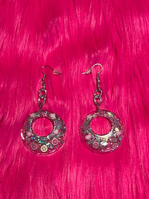 Pastel Glitter Fruit Earrings