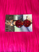 Load image into Gallery viewer, Red Circle Glitter Earrings