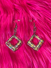 Load image into Gallery viewer, Lemon &amp; Kiwi Rectangular Glitter Earrings