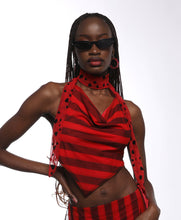 Load image into Gallery viewer, Red Striped Halter Top