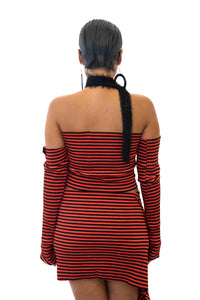 Red Striped Arm Warmers