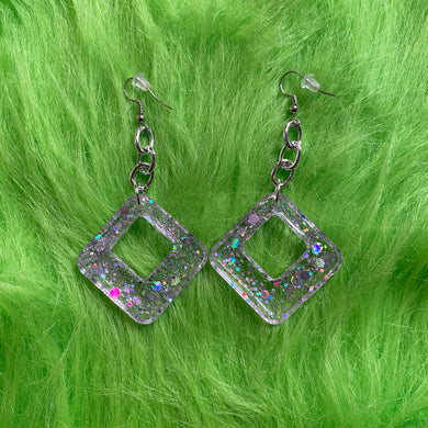Rectangular Glitter Earrings