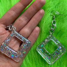 Load image into Gallery viewer, Rectangular Glitter Earrings