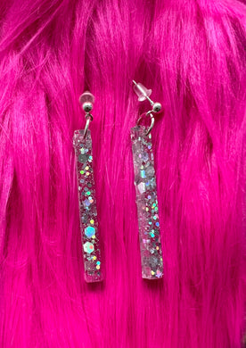 Rectangular Glitter Earrings by