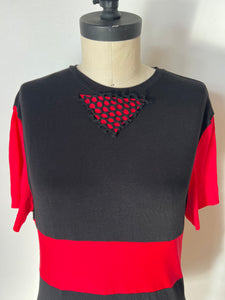 Upcycled Red and Black Tshirt