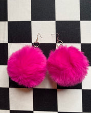 Load image into Gallery viewer, Pom Pom Earrings - Hot Pink