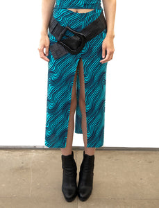 Aqua Pleated Skirt