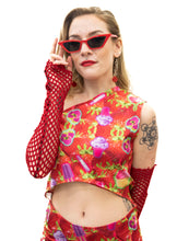 Load image into Gallery viewer, Red Mesh Arm Warmers in
