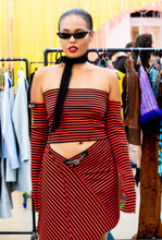 Load image into Gallery viewer, Red Striped Arm Warmers