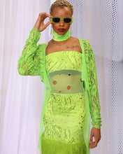 Load image into Gallery viewer, Fuzzy Green Tube Dress