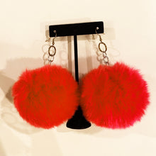 Load image into Gallery viewer, Pom Pom Earrings - Red